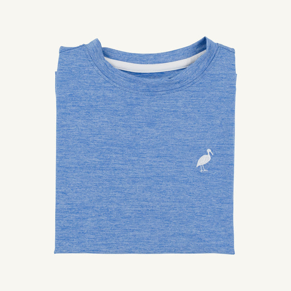 Prepletic™ Carter Crewneck - Sunrise Blvd. Blue with Worth Avenue White Stork
