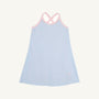 Prepletic™ Little Miss Tennis Dress - Beale Street Blue Seersucker with Palm Beach Pink