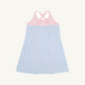 Prepletic™ Little Miss Tennis Dress - Beale Street Blue Seersucker with Palm Beach Pink