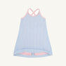 Prepletic™ Little Miss Tennis Dress - Beale Street Blue Seersucker with Palm Beach Pink