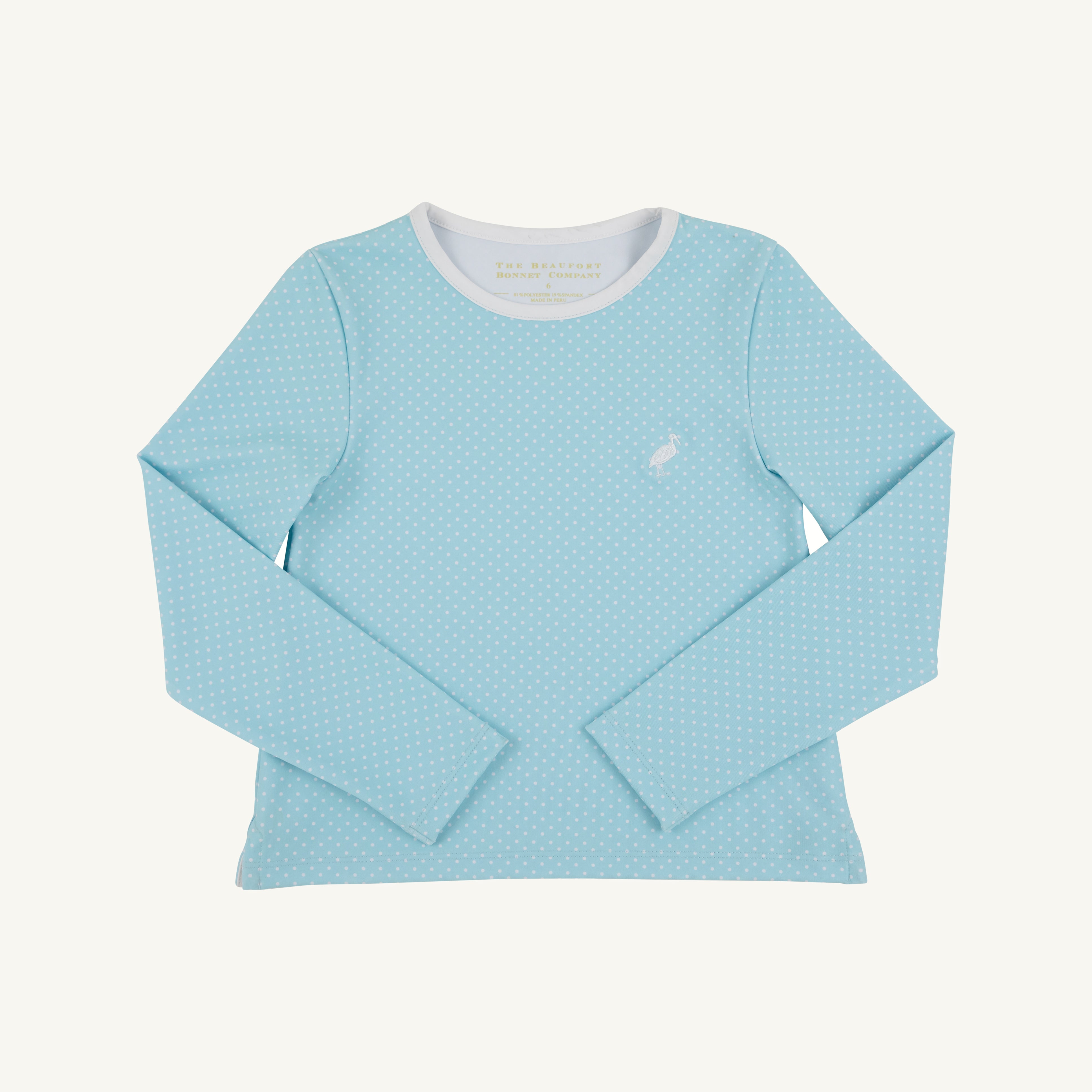 Prepletic™ Pammy Performance Top - Belhaven Blue Micro Dot with Belhaven Blue Stork