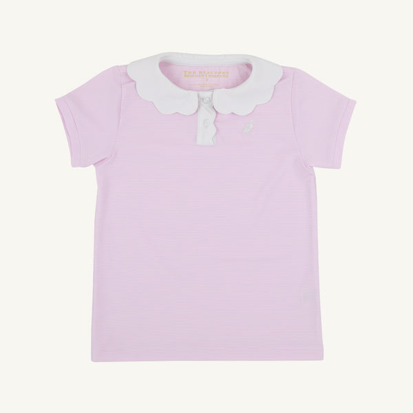 Prepletic™ Preppy Polo - Valley High Violet Stripe with Worth Avenue White