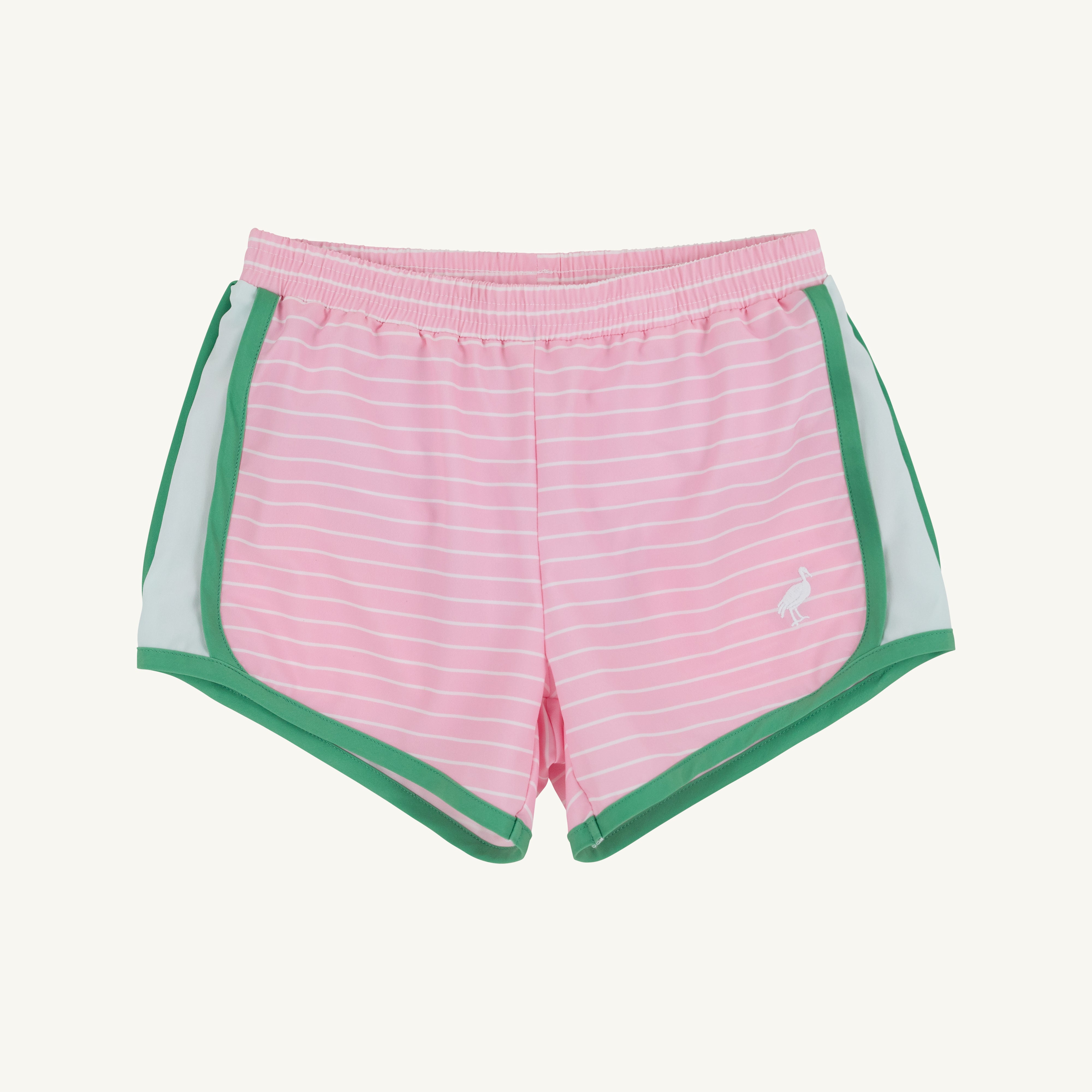 Prepleticâ„¢ Shimmy Shake Shorts - Pier Party Pink Stripe with Gibson Island Green