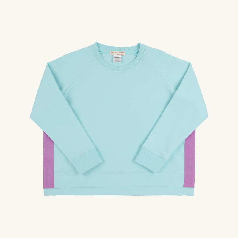 Prepletic™ Women's Courtney's Cozy Crewneck - Edisto Egg Blue with Valley High Violet