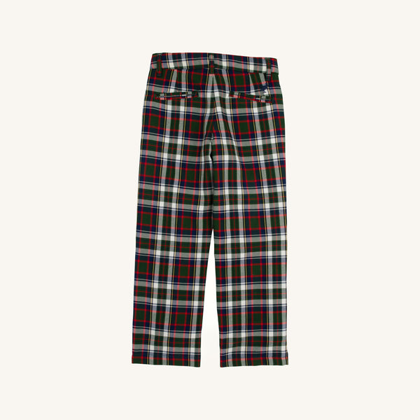Prep School Pants (Flannel) - Grant Park Plaid with Nantucket Navy Stork