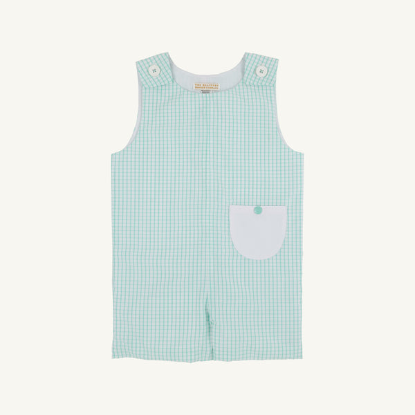 Prescott Pocket Jon Jon - Turks Teal Windowpane with Worth Avenue White