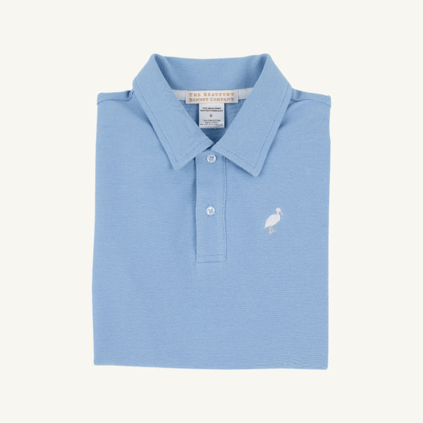 Prim & Proper Beach Polo - Sarasota Sky with Multicolor Stork