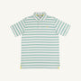 Prim & Proper Polo & Onesie - Gibson Island Green Stripe with Lake Worth Yellow Stork