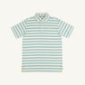 Prim & Proper Polo & Onesie - Gibson Island Green Stripe with Lake Worth Yellow Stork