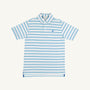 Prim & Proper Polo & Onesie - Worth Avenue White, Belhaven Blue, & Wood Boat Blue Stripe with Wood Boat Blue Stork
