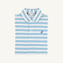 Prim & Proper Polo & Onesie - Worth Avenue White, Belhaven Blue, & Wood Boat Blue Stripe with Wood Boat Blue Stork