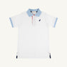 Prim & Proper Polo - Worth Avenue White with Nantucket Navy, Richmond Red and Beale Street Blue