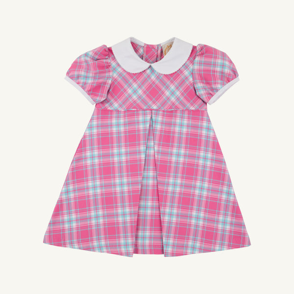 Princess Pleat Dress - Brenton Point Plaid with Worth Avenue White