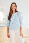 Women's Is it Saturday Sweatshirt - Little London Flowers with Buckhead Blue