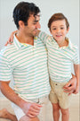 Croquet Party Polo - Gibson Island Green Stripe with Lake Worth Yellow Stork
