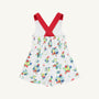 Reagan Romper - Biltmore Blooms (Buckhead Blue) with Richmond Red