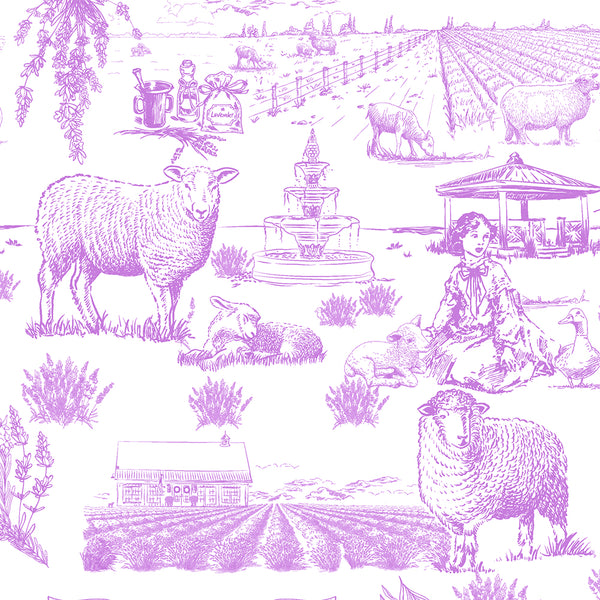 Ready or Not Robe (Women) - Lavender and Lambs with Beale Street Blue