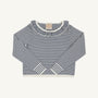 Reece Ruffle Sweater - Palmetto Pearl & Nantucket Navy Stripe