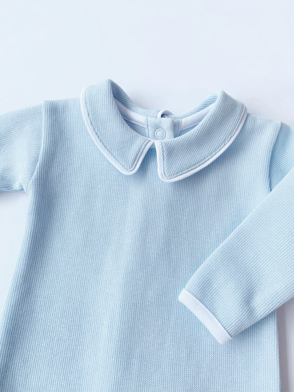 Rock Me Romper (Ribbed) - Buckhead Blue with Worth Avenue White