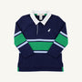Rollin's Rugby Shirt - Nantucket Navy with Beale Street Blue & Kiawah Kelly Green Stripe