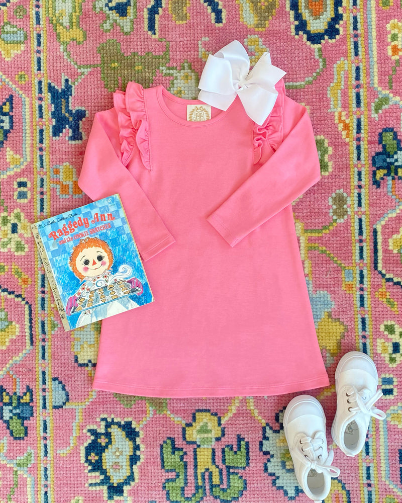 Long Sleeve Ruehling Ruffle Dress - Romany Rose