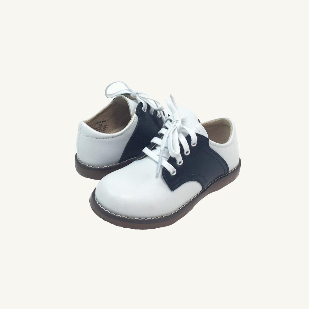 Footmates Saddle Shoes - White with Navy