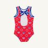 Samantha Swimsuit - Star Spangled Swag with Rockefeller Royal & Worth Avenue White