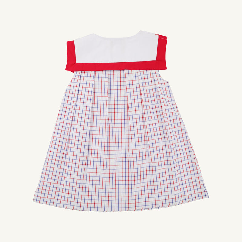 Sarah Sailboat Dress - Lake Powell Plaid with Worth Avenue White & Richmond Red