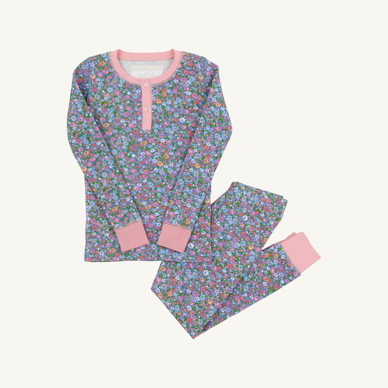 Sara Jane's Sweet Dreams Set Waffle Knit - Mountain Brook Mini Floral (Parrot Cay Coral) with Sandpearl Pink