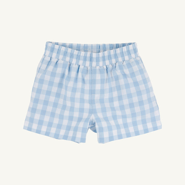 Sheffield Shorts - Barrington Blue Check with Worth Avenue White Stork