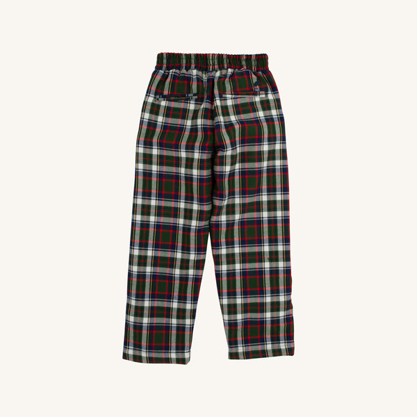 Sheffield Pants (Flannel) - Grant Park Plaid with Nantucket Navy Stork