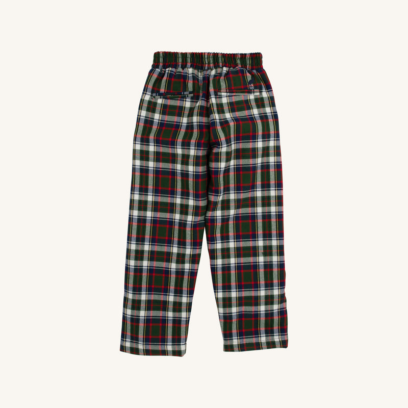 Sheffield Pants (Flannel) - Grant Park Plaid with Nantucket Navy Stork