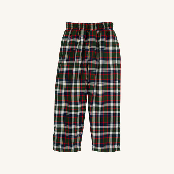 Sheffield Pants (Flannel) - Grant Park Plaid with Nantucket Navy Stork