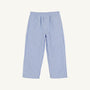 Sheffield Pants - Park City Periwinkle Ticking Stripe with Nantucket Navy Stork pull-on trousers with an elastic waistband.