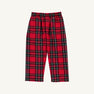 Sheffield Pant - Society Prep Plaid in red, featuring a pull-on design with an elastic waistband.