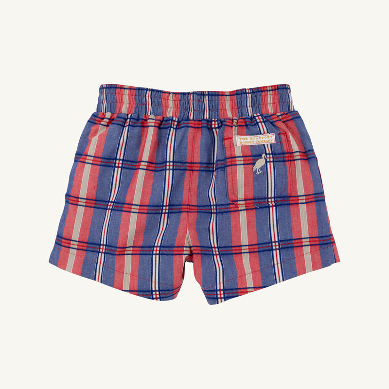 Sheffield Shorts - Putnam Plaid with Keeneland Khaki Stork