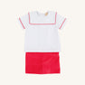 Shepherd Short Set - Worth Avenue White with Richmond Red Velveteen