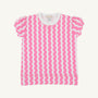 Short Puff Sleeve Cassidy Comfy Crewneck - Tribeca Trims with Worth Avenue White