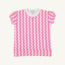 Short Puff Sleeve Cassidy Comfy Crewneck - Tribeca Trims with Worth Avenue White