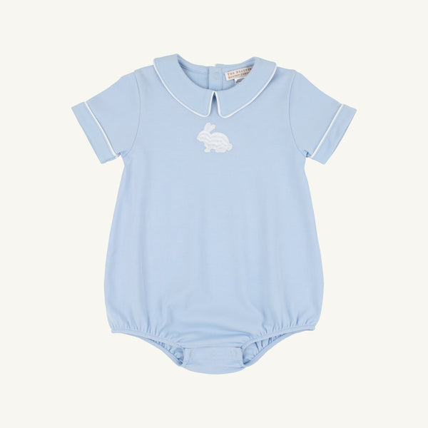 Short Sleeve Biltmore Bubble - Beale Street Blue with Worth Avenue White & Bunny Embroidery