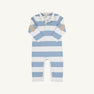 Sir Proper's Rugby Romper - Barrington Blue Stripe with Keeneland Khaki Stork