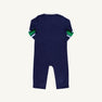 Sir Proper's Rugby Romper - Nantucket Navy with Beale Street Blue & Kiawah Kelly Green Stripe