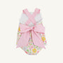 Sisi Sunsuit - Boca Grande Begonia with Hamptons Hot Pink Pique Stripe
