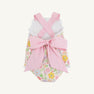 Sisi Sunsuit - Boca Grande Begonia with Hamptons Hot Pink Pique Stripe