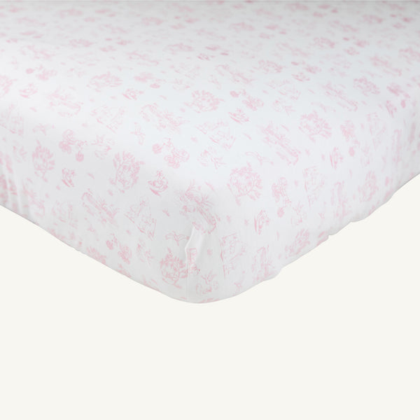 Sleep Tight Crib Sheet - Sir Proper's Sweet Arrival (Hamptons Hot Pink)