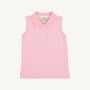 Sleeveless Anna Price Polo - Pier Party Pink with Worth Avenue White
