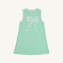 Sleeveless Eliza's Applique Dress - Grace Bay Green with Worth Avenue White Bow Applique