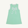 Sleeveless Eliza's Applique Dress - Grace Bay Green with Worth Avenue White Bow Applique