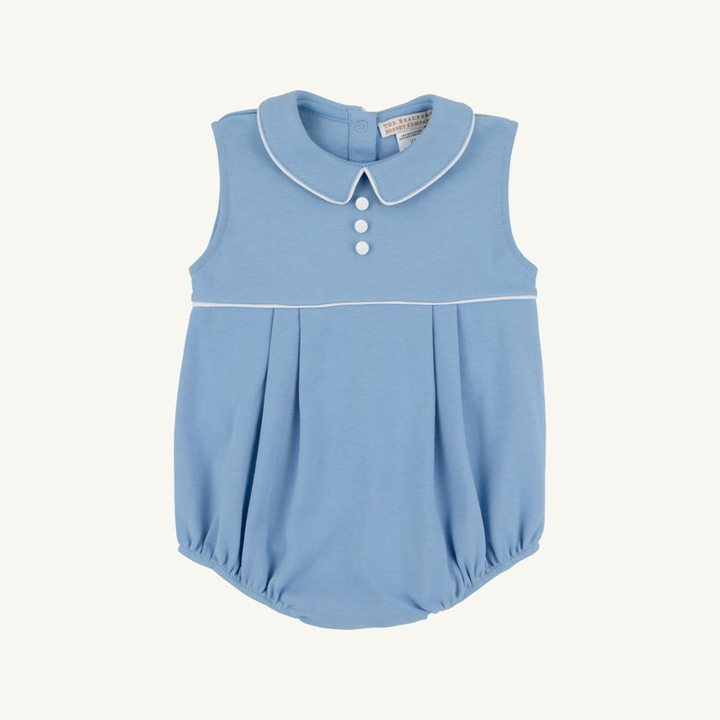 Sleeveless Bradford Bubble - Sarasota Sky & Worth Avenue White