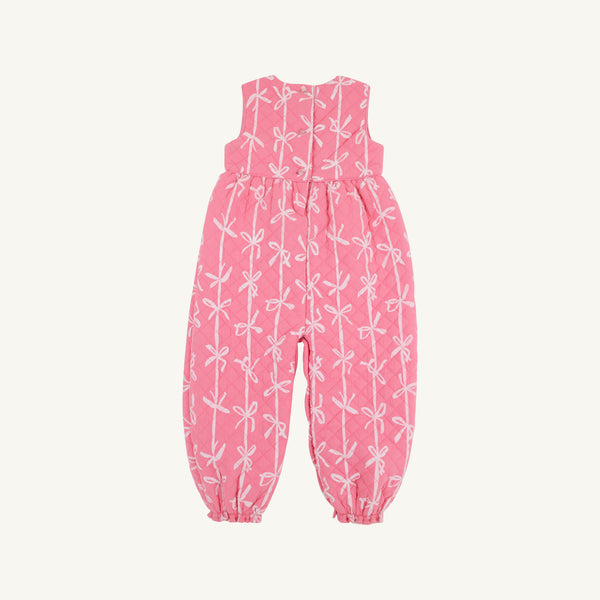 Sleeveless Rebecca Romper (Quilted) - Braselton Bows (Romany Rose)